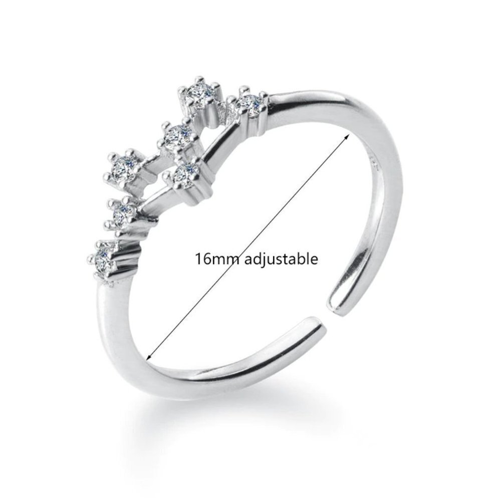 ❤️Zodiac Constellations Sagittarius Silver Size Adjustable Ring For Women, F182 - Picture 2 of 5